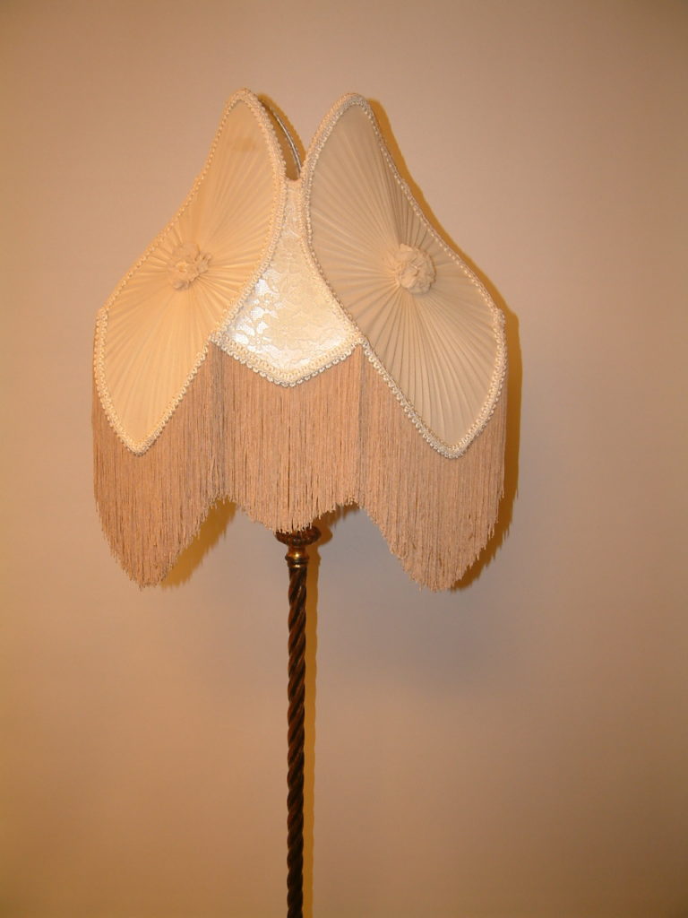 Ornate Floor Lamp Fringed Shade Salado Creek Antiques