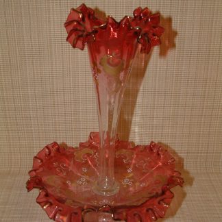 Cranberry Glass Bohemian Single Flute Epergne