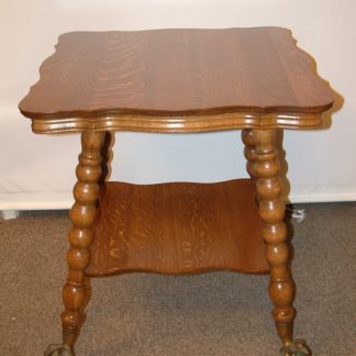 Quartersawn Oak Glass Ball Parlor Table   SOLD