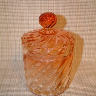 Baccarat Rose Tiente Bambous Swirl Dresser Jar
