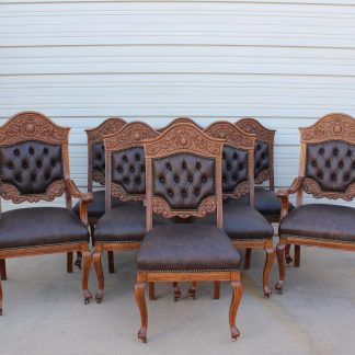 Oak Carved Fancy Back Dining Chairs  Set of 8