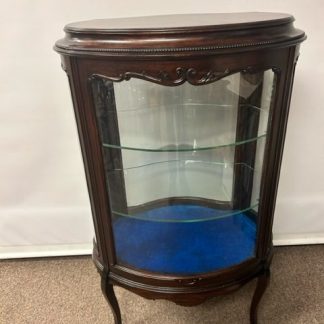 Mahogany Fancy Curved Glass Curio Cabinet  SOLD
