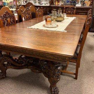 Massive Oak Griffin Base Banquet Table