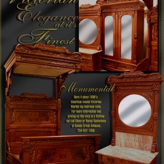 Walnut Highly Carved 4 pc Half Tester Bedroom Group