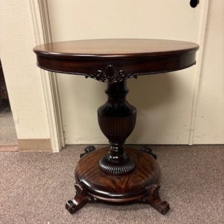 Mahogany Round Fancy Pedestal Parlor Table SOLD