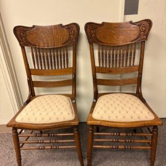 Quartersawn Oak Carved Back Kitchen Style Chairs SET OF 10