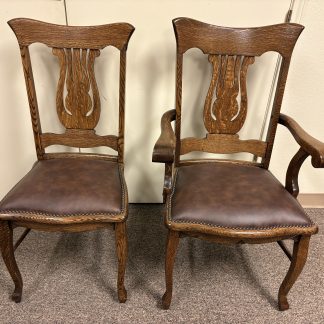Quartersawn Oak Dining Chairs.  Set of 10