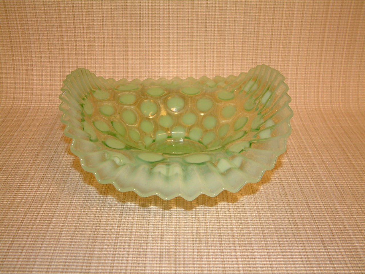 northwood green opal ruffled bowl