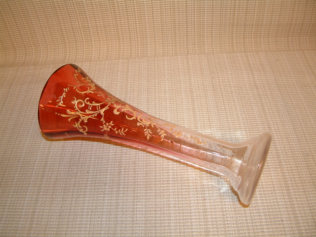 Cranberry Bohemian Art Glass Vase