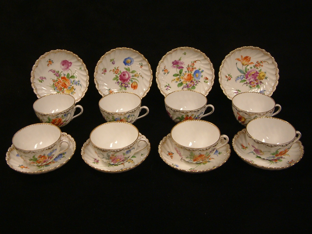 Dresden Richard Klemm 8 Cups / Saucers – Salado Creek Antiques