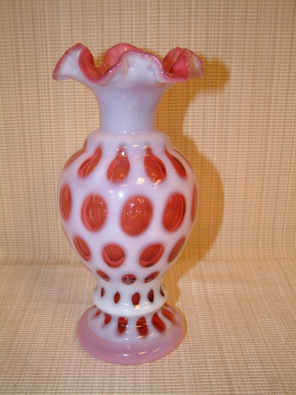 fenton  cranberry tall vase